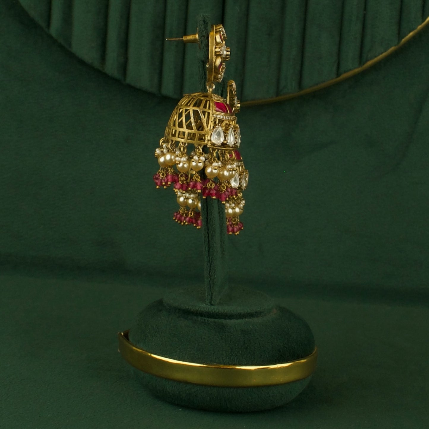 Graceful Design Fusion Kundan & Victorian Jhumki