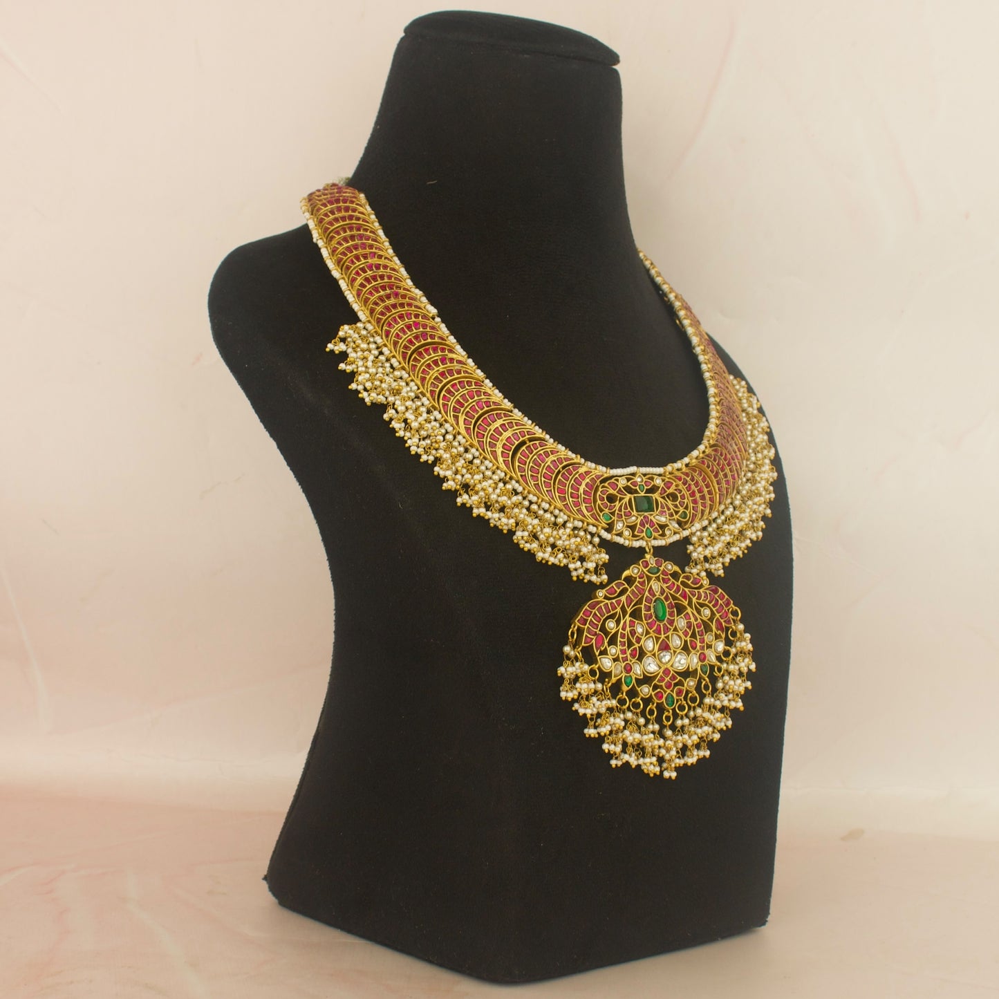 Exclusive Design Jadau Kundan Long Necklace with Guttapusalu Hanging