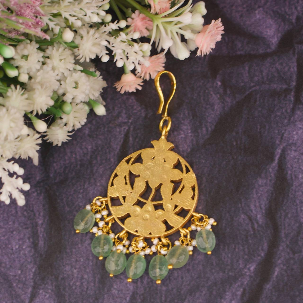 Circle Chand Design Jadau Kundan Maangtika