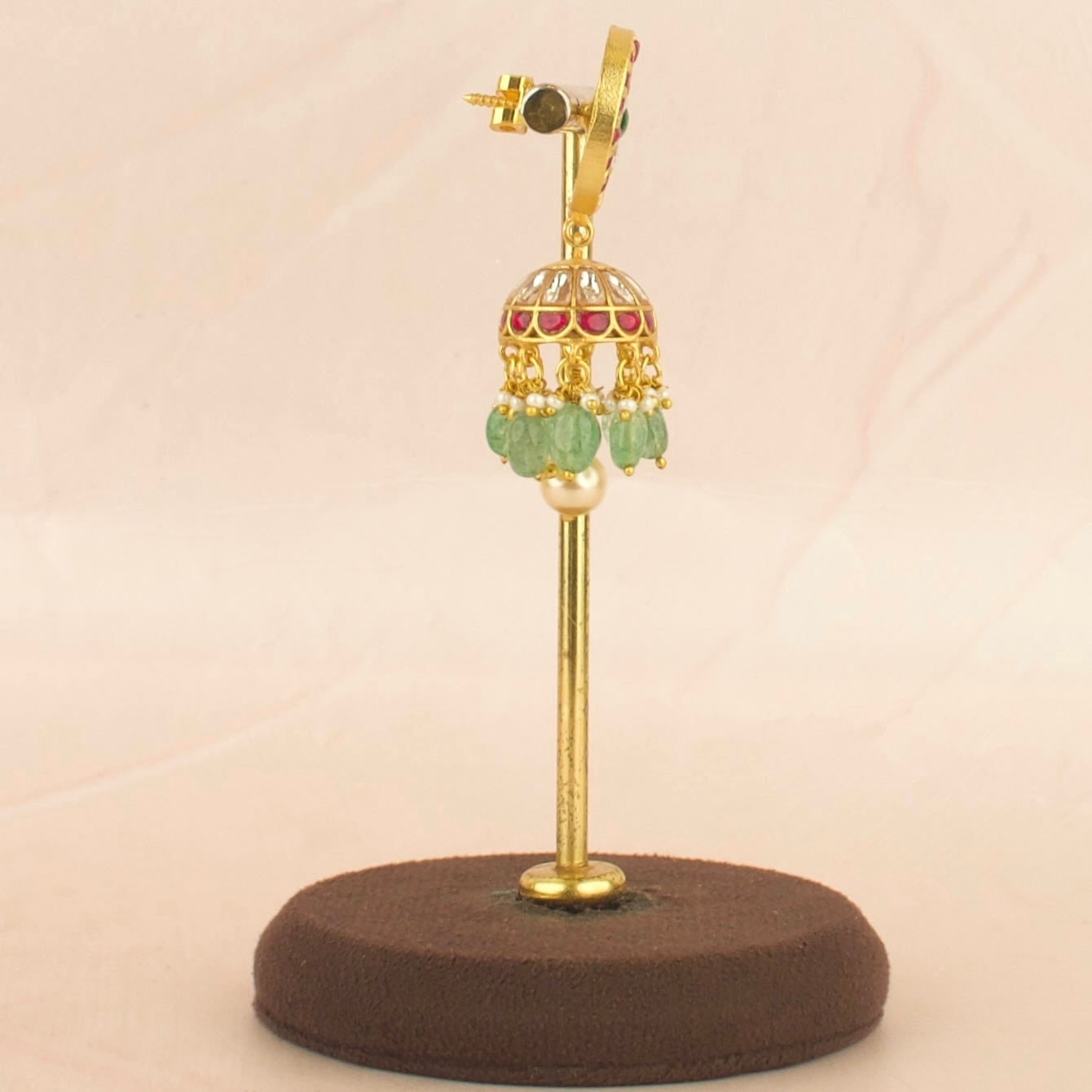 Exquisite Floral Design Jadau Kundan Jhumki