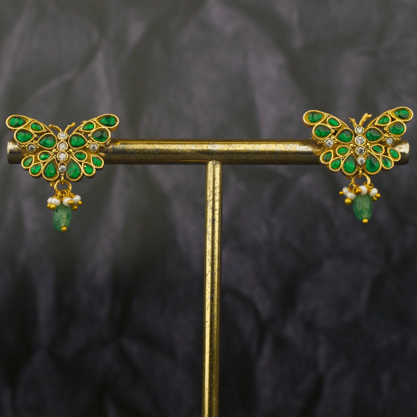 Designer Jadau Kundan Butterfly Design Studs
