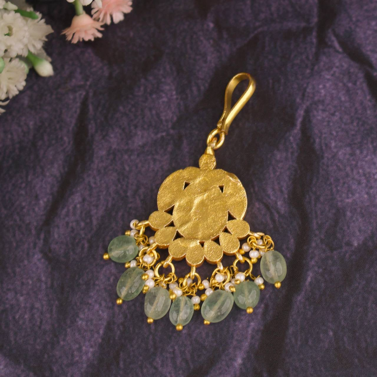 Nakshi Peacock Design Jadau Kundan Mini Maangtika