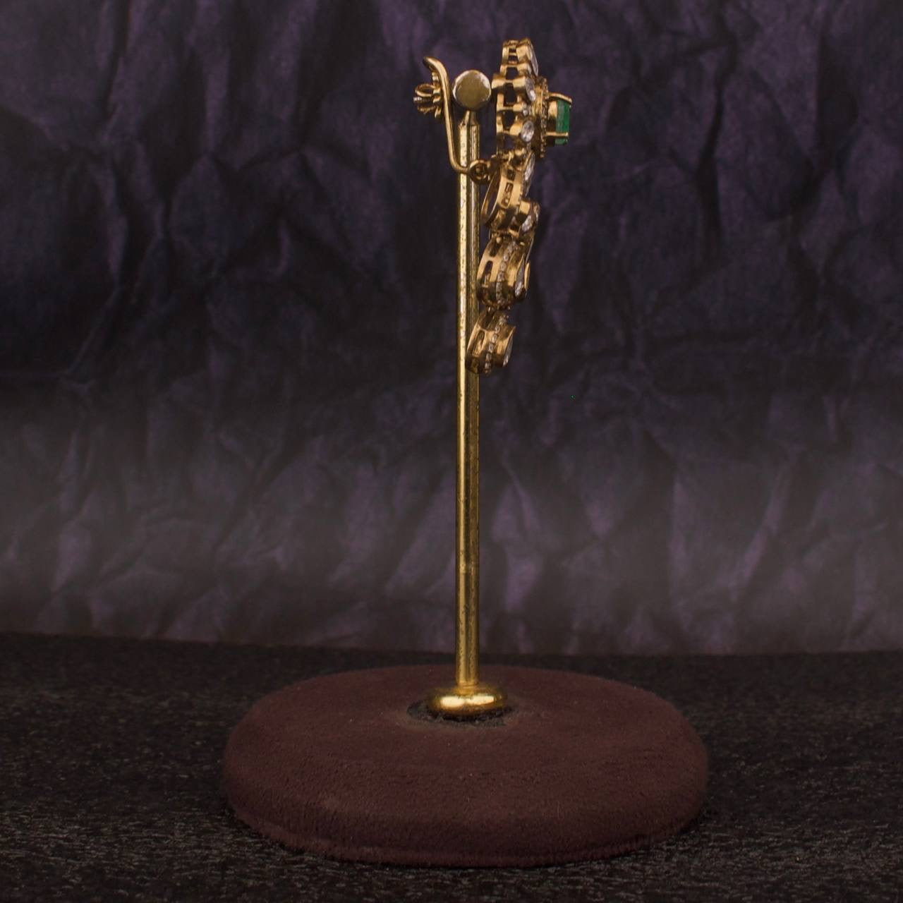 Bridal Look Moissanite Polki Hanging Earrings In Pure 925 Silver