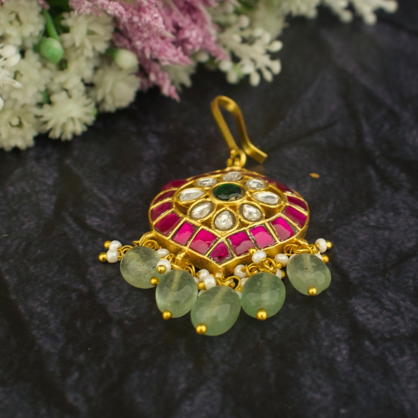 Executive floral Design Jadau Kundan Maang Tikka