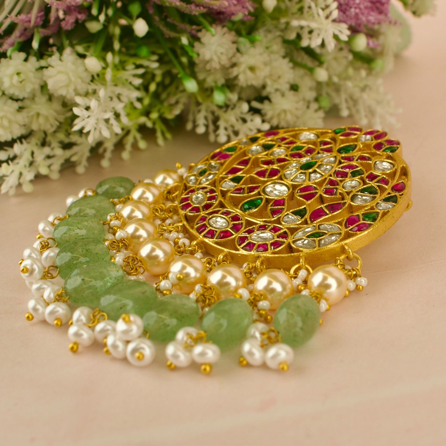 Bridal Exquisite floral Design Jadau Kundan Locket