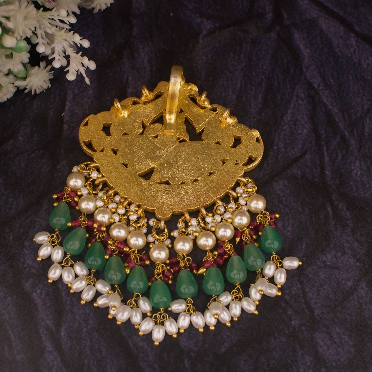 Peacock Design Jadua Kundan Stone Work Locket