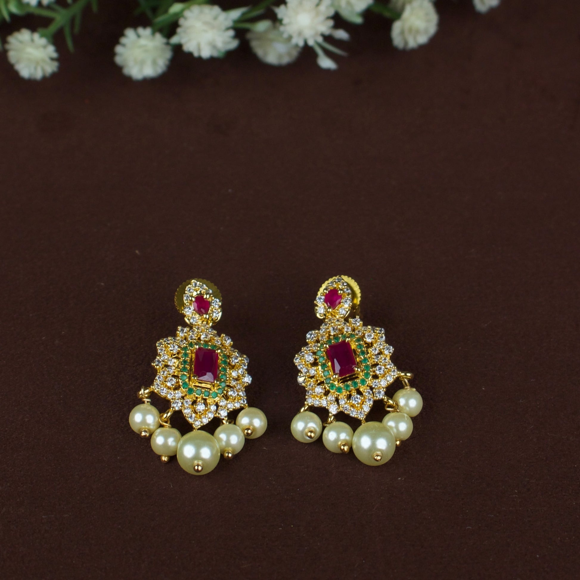 Exquisite Diamond Replica Choker Set With Earrings