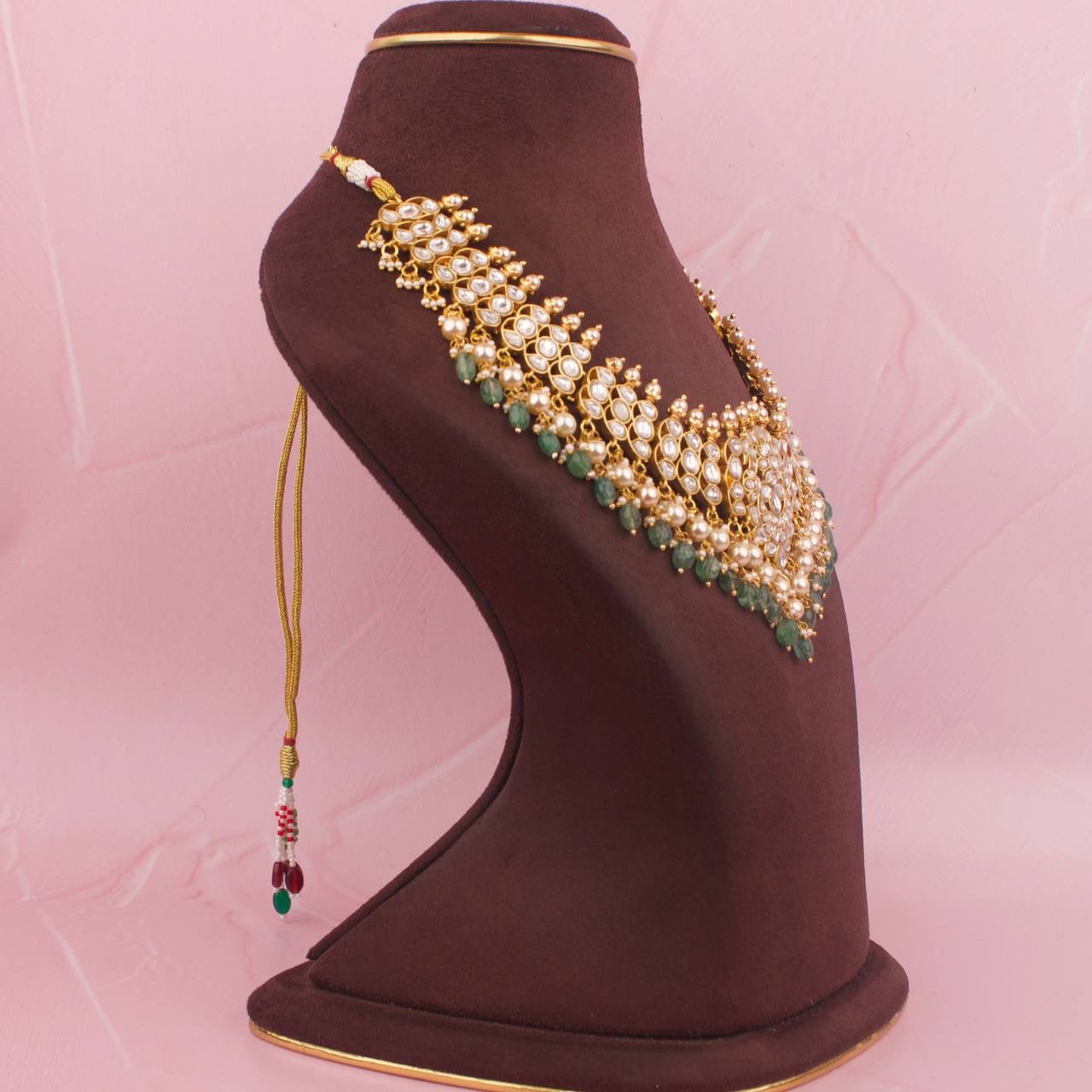 Majestic Jadau Kundan White Stones Necklace