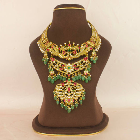 Gold Inspired Detachable Jadau Kundan Necklace