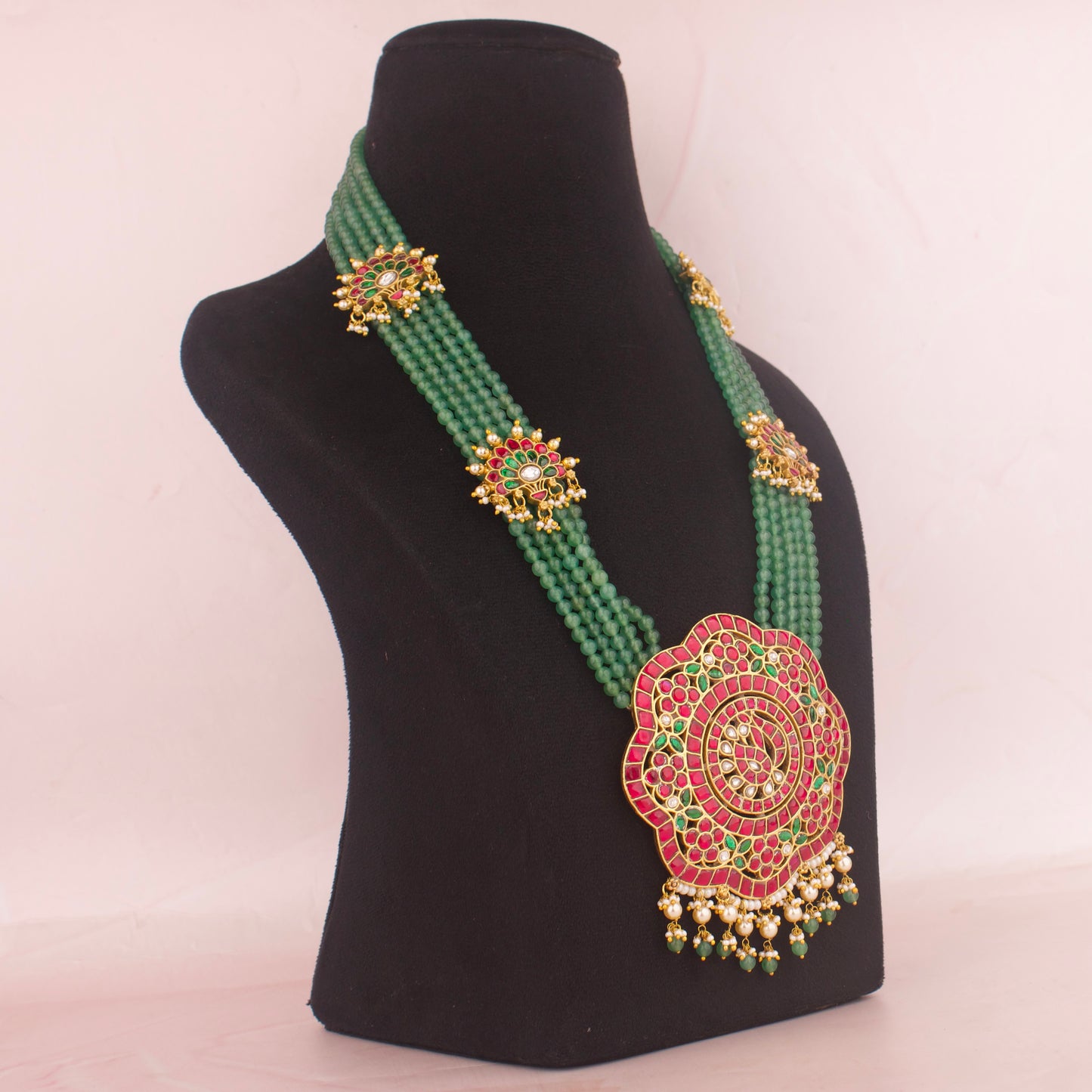 Bridal Jadau Kundan Beads Haram : Wedding Jewellery - DULHAN JEWELS