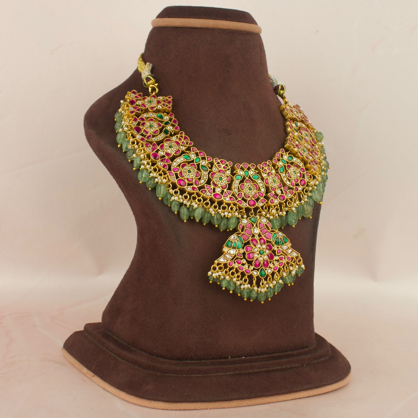 Bridal Jadau Kundan Necklace With Peacock locket