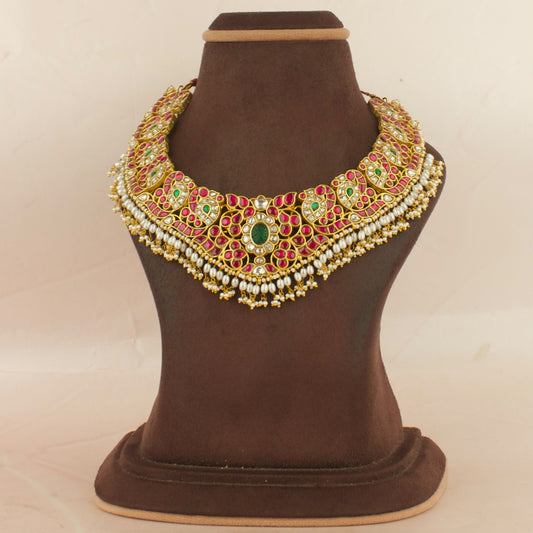 Floral Grand Designs Jadau Kundan Necklace with Beads