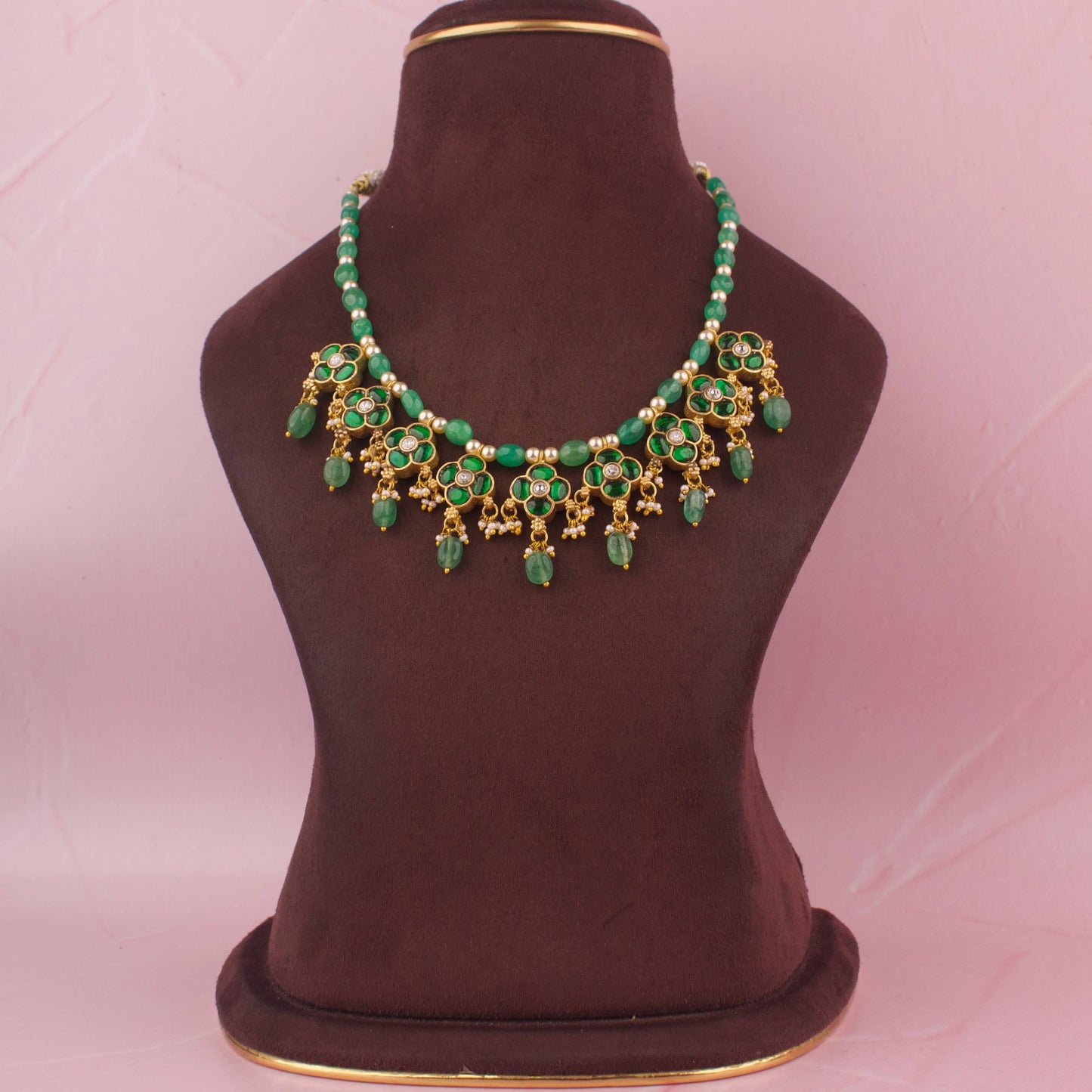 Reversible Jadau Kundan 2 In 1 Beads Necklace
