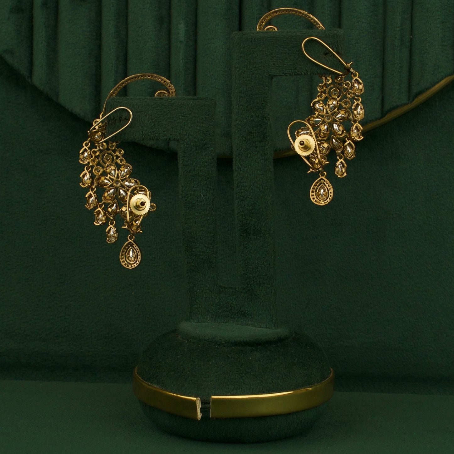 Refined Victorian Earcuff With peacock Floral Design