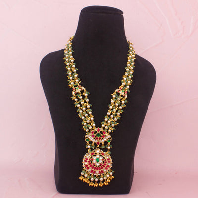Elegant Jadau Kundan Necklace With Pearl Beaded Layers