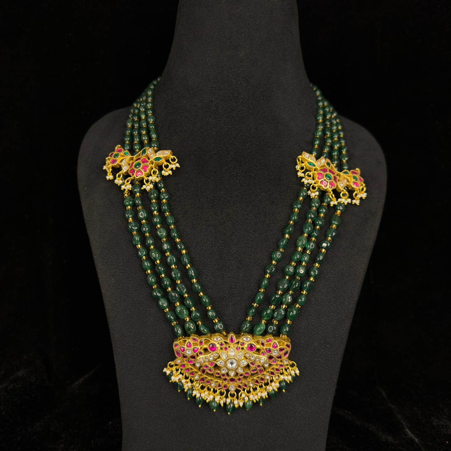Bridal Wear Jadau Kundan Beads Mala