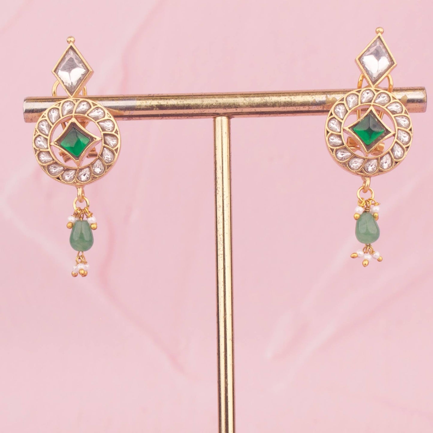 Bridal Jadau Kundan Long Bottumala With Matching Earrings