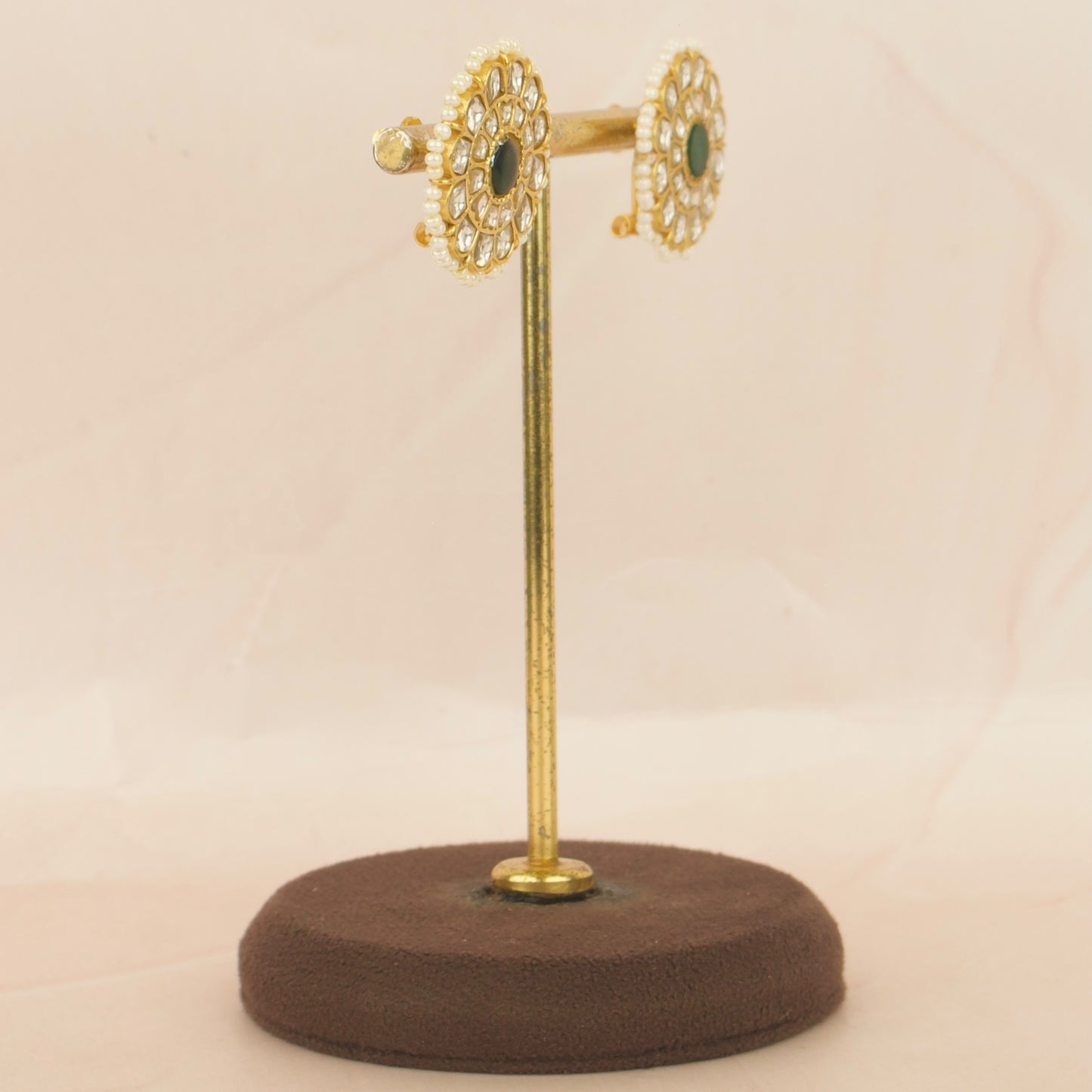 Floral Jadau Kundan Stud Earrings