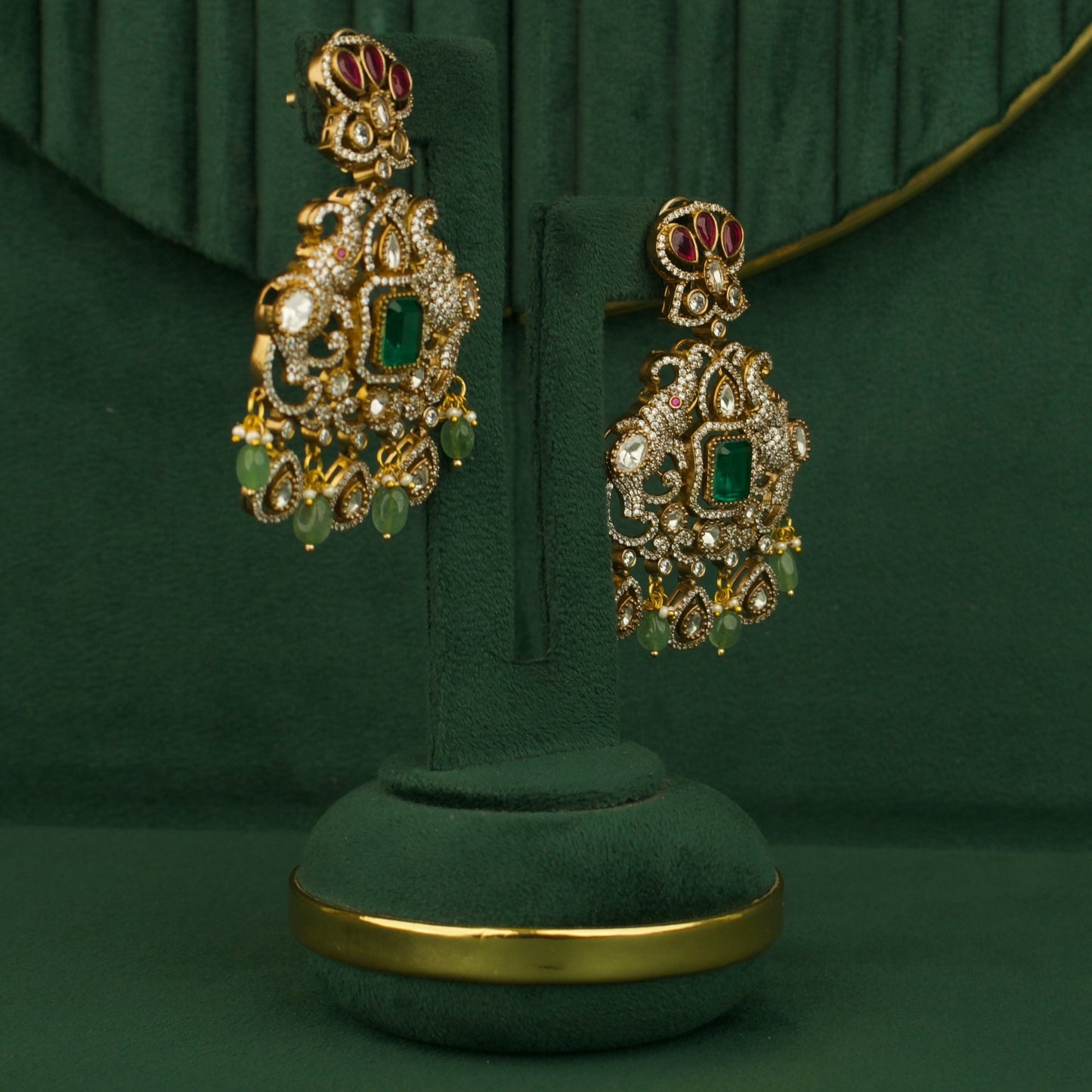 Opulent Victorian Long Haram Necklace In Elephant Motif Design