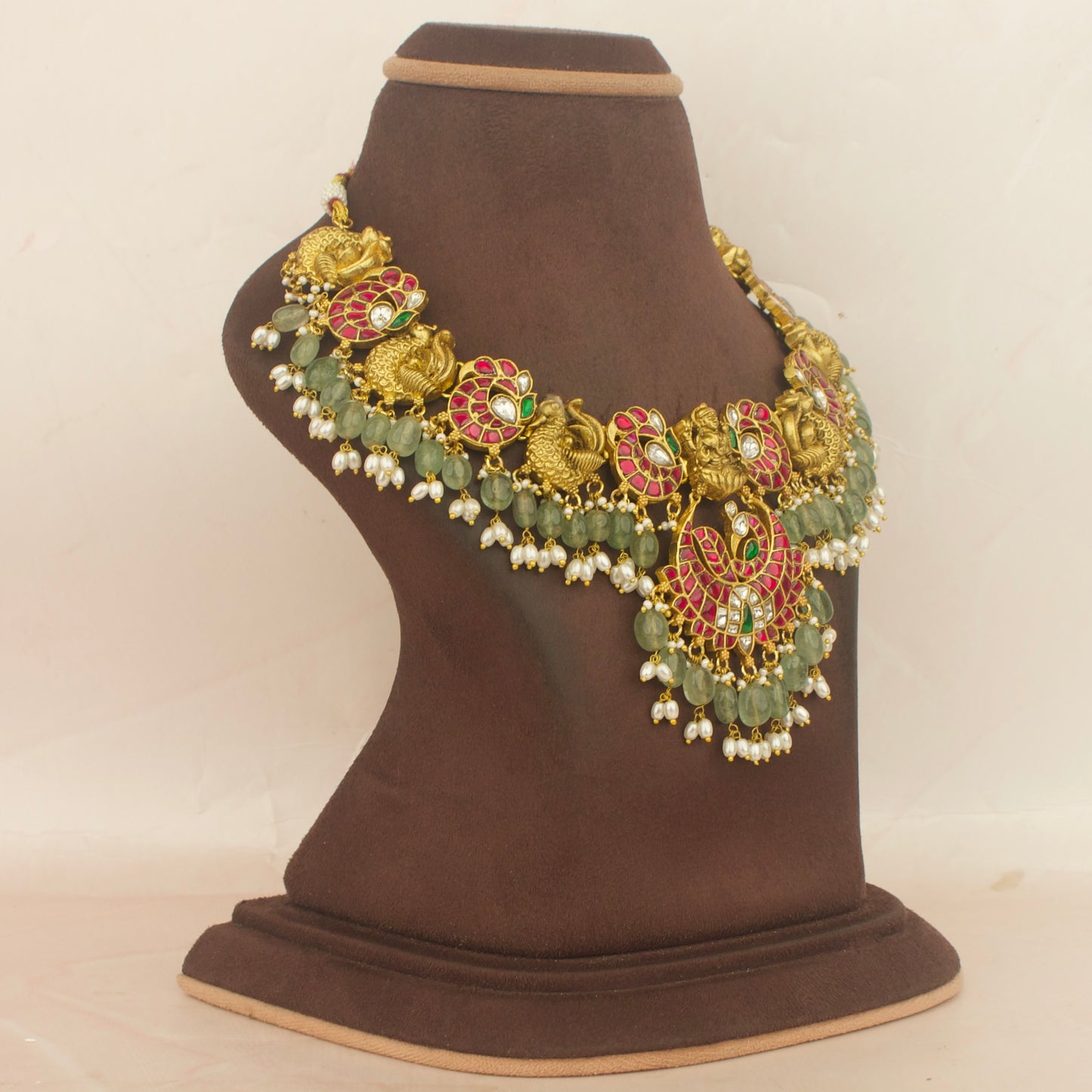 Divine Lakshmi Devi Nakshi Jadau Kundan Short Necklace
