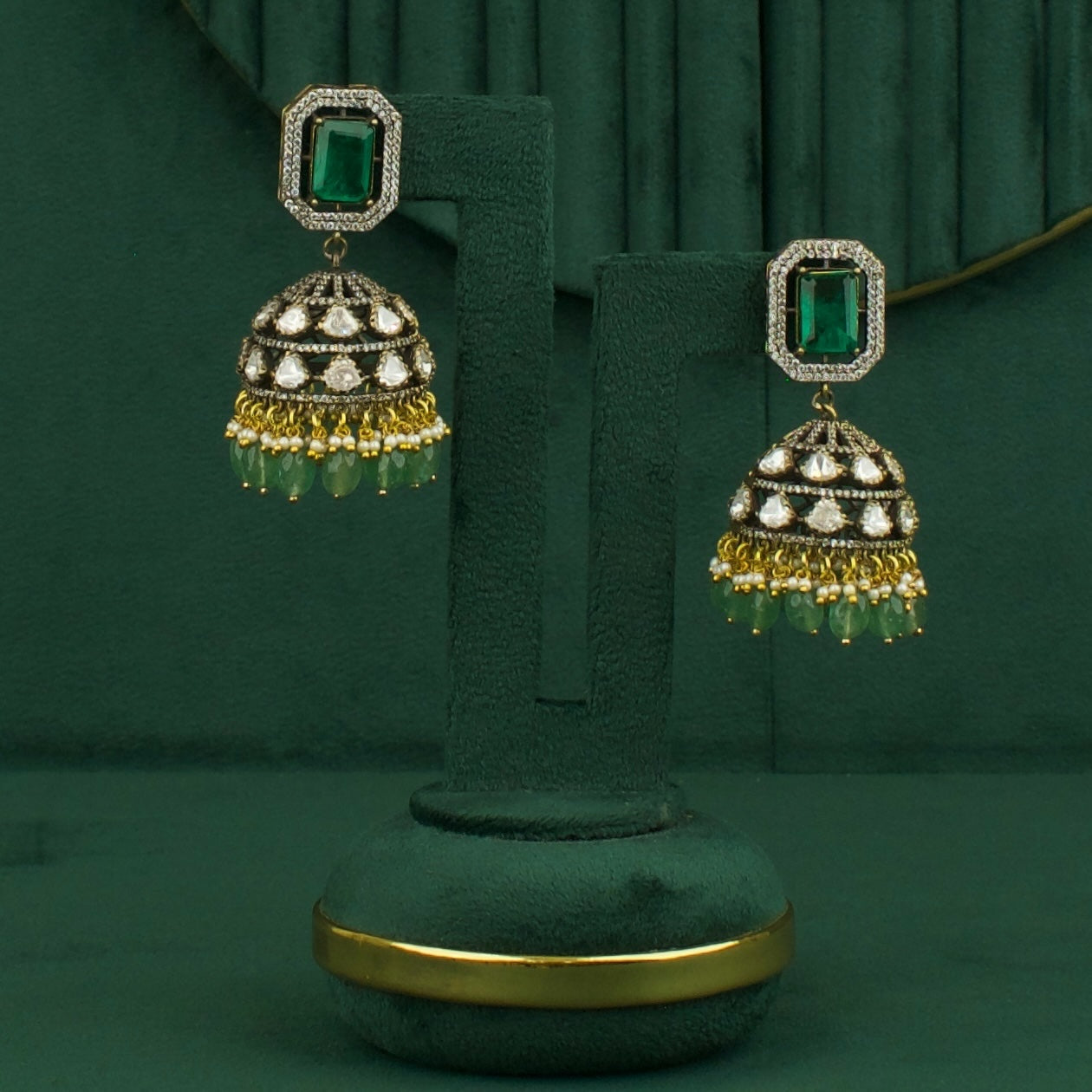 Grand Bridal Polki Necklace With Earrings