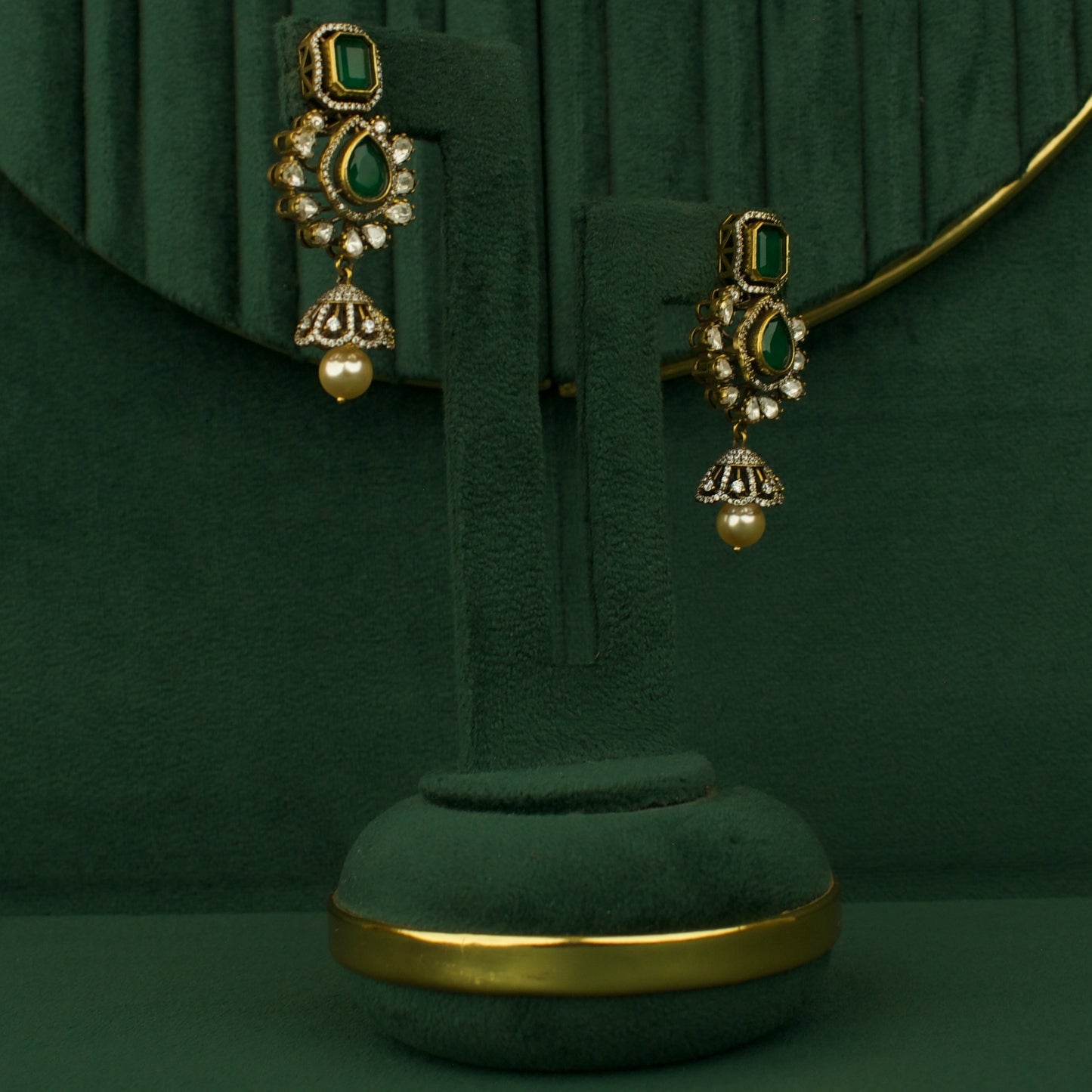 Chandbali Design Polki Victorian Beads Necklace Set