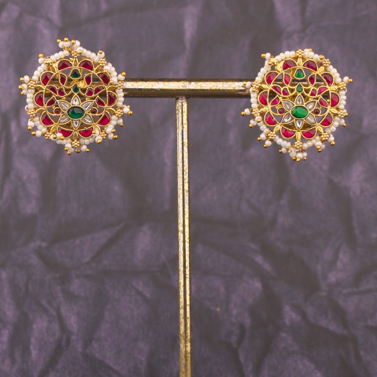 Unique Design Jadau Kundan Stud Earrings
