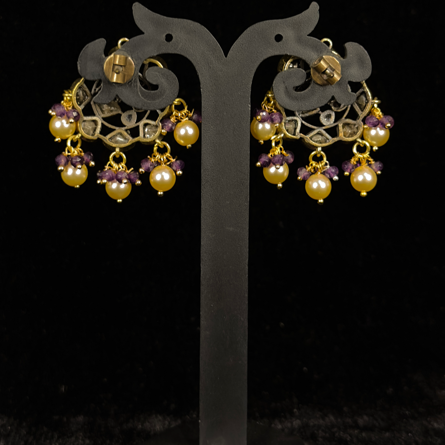 Victorian Moissanite Peacock Necklace with earrings