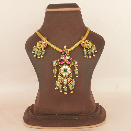 Dazzling Jadau Kundan Floral Design Nantad Necklace