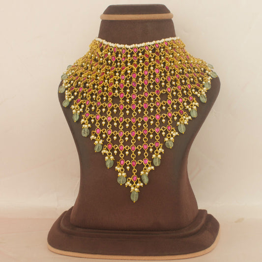 Bridal Impressive Jadau Kundan Beads Necklace