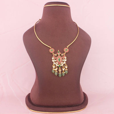 Gold Style Jadau Kundan Kanti Necklace