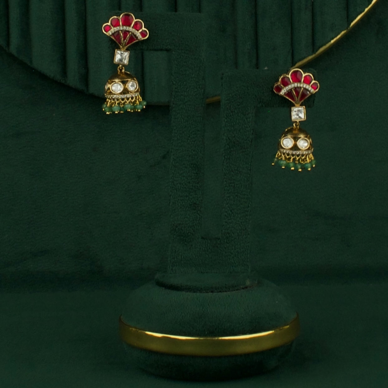 Graceful Sleek Butta ChandBali Design Polki Victorian Necklace Seth