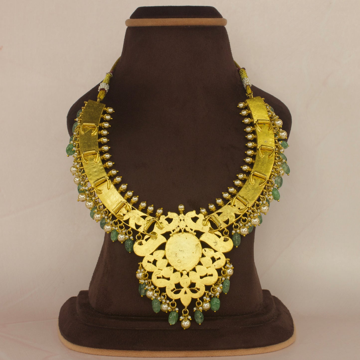 Majestic Ruby Jadau Kundan Kanti Style Necklace - DULHAN JEWELS