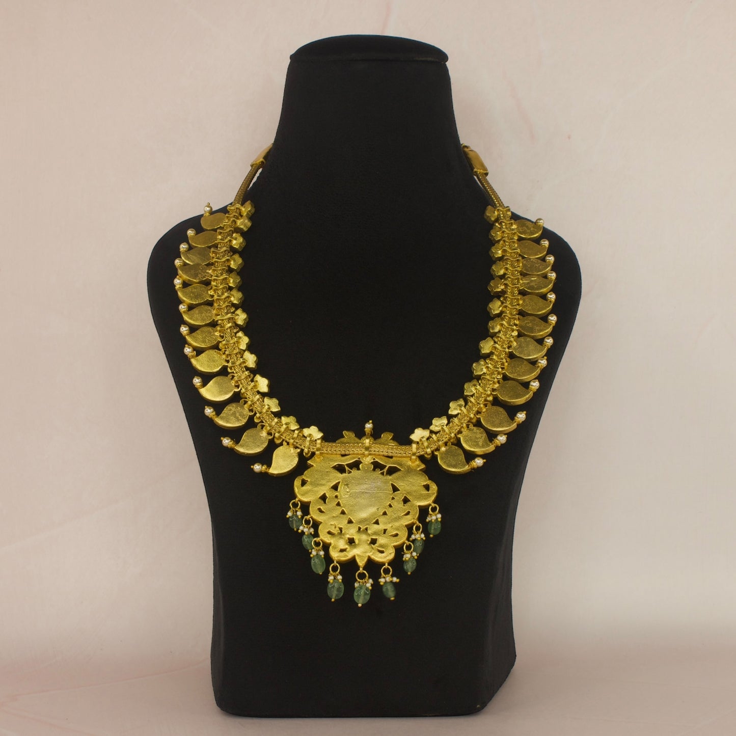 Majestic Gold Plated Jadau Kundan Long Mango Necklace