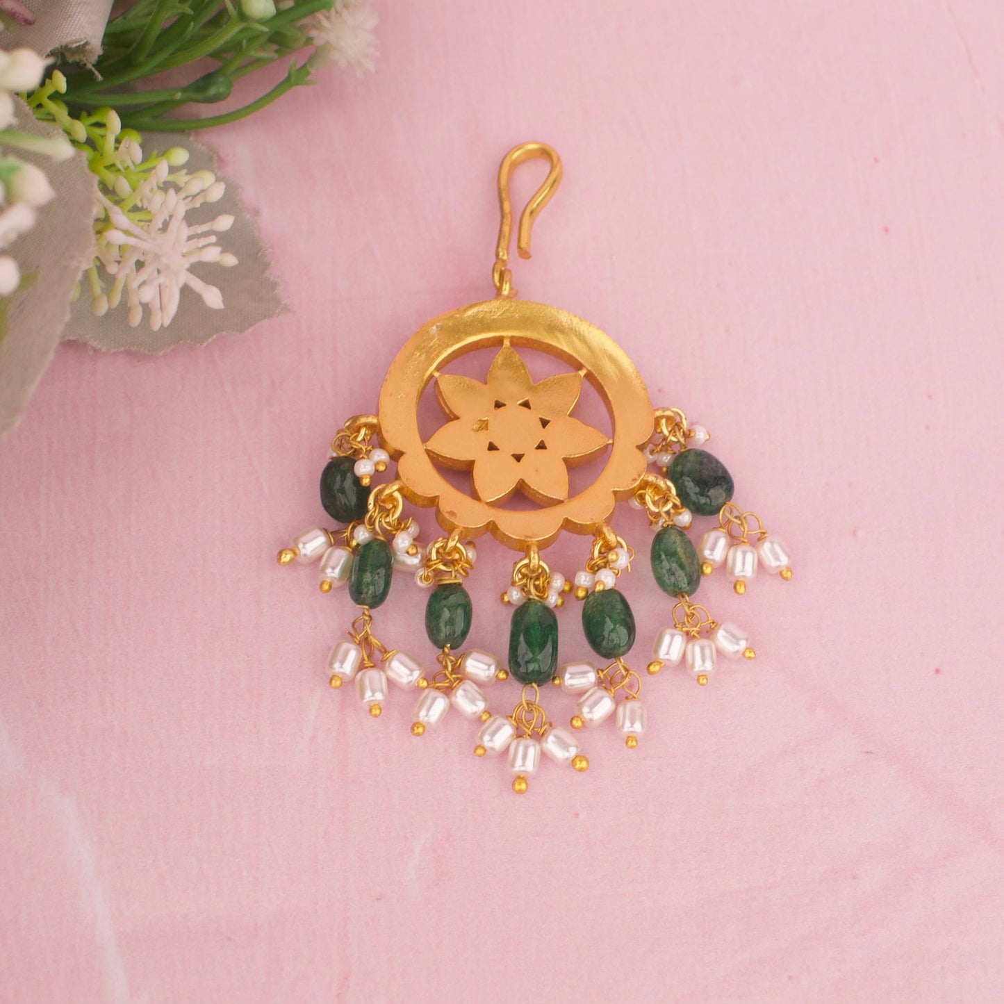 Moissanite Polki X Jadau Kundan Short Maangtika