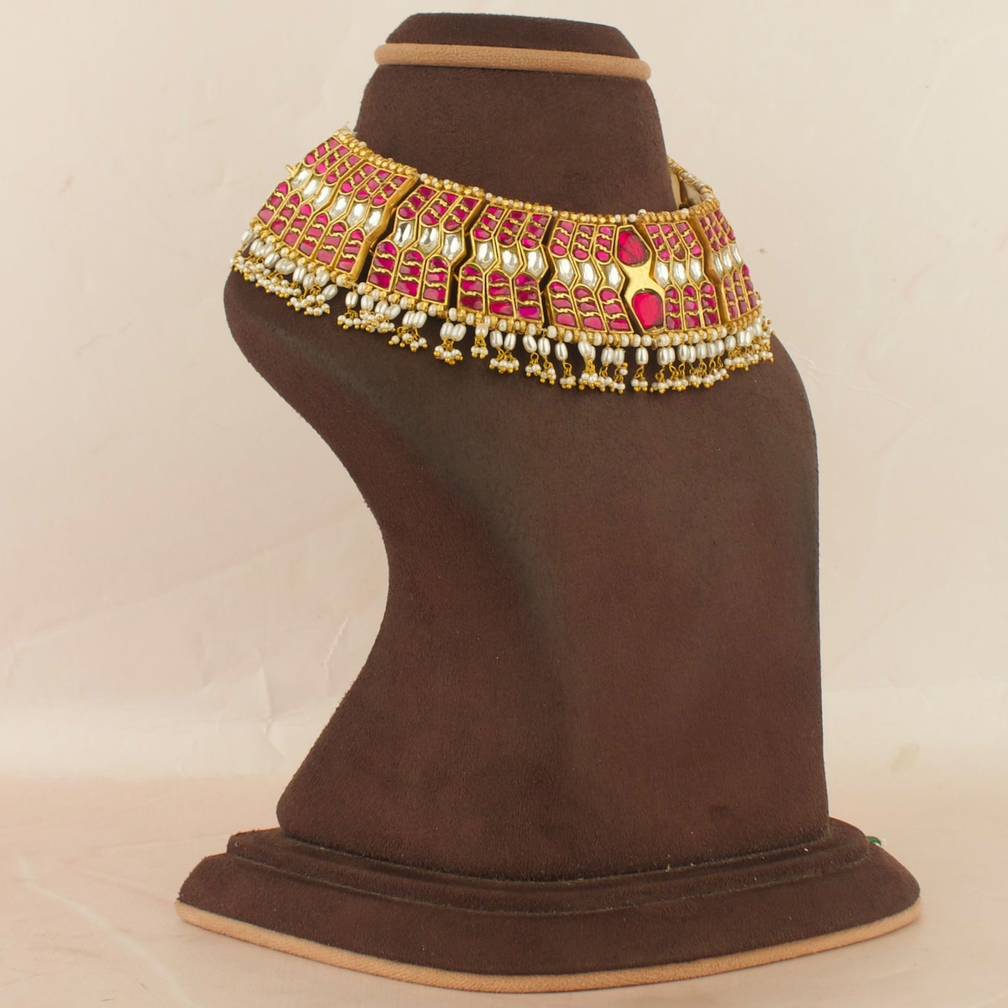 Grand Regal Design Jadau Kundan Choker with Beads