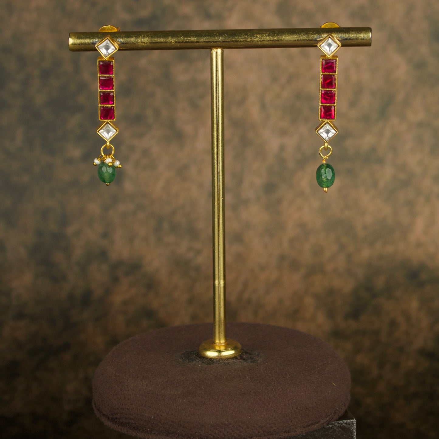 Emerald Enchantment Jadau Kundan Beads Necklace Set