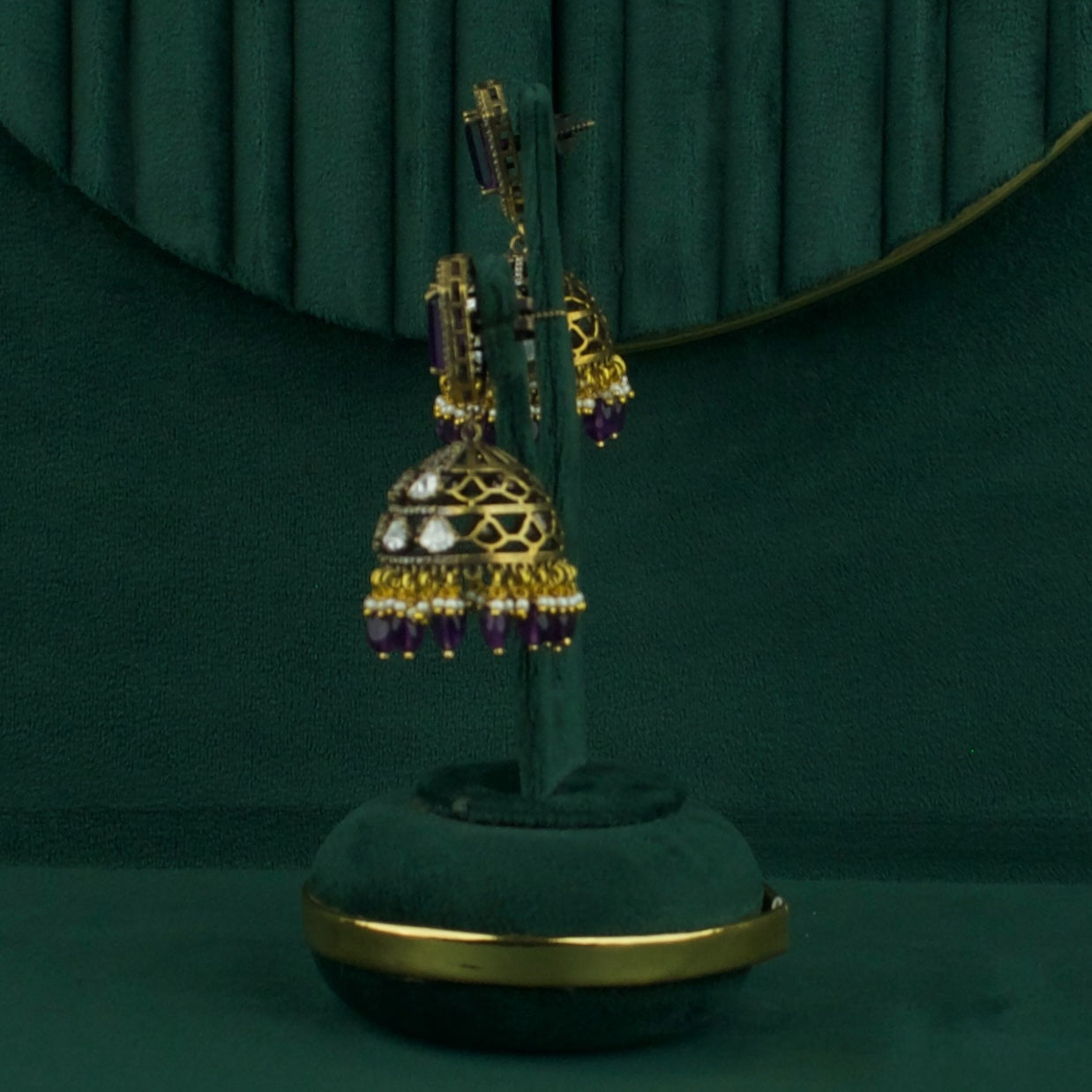 Grand Bridal Polki Necklace With Earrings