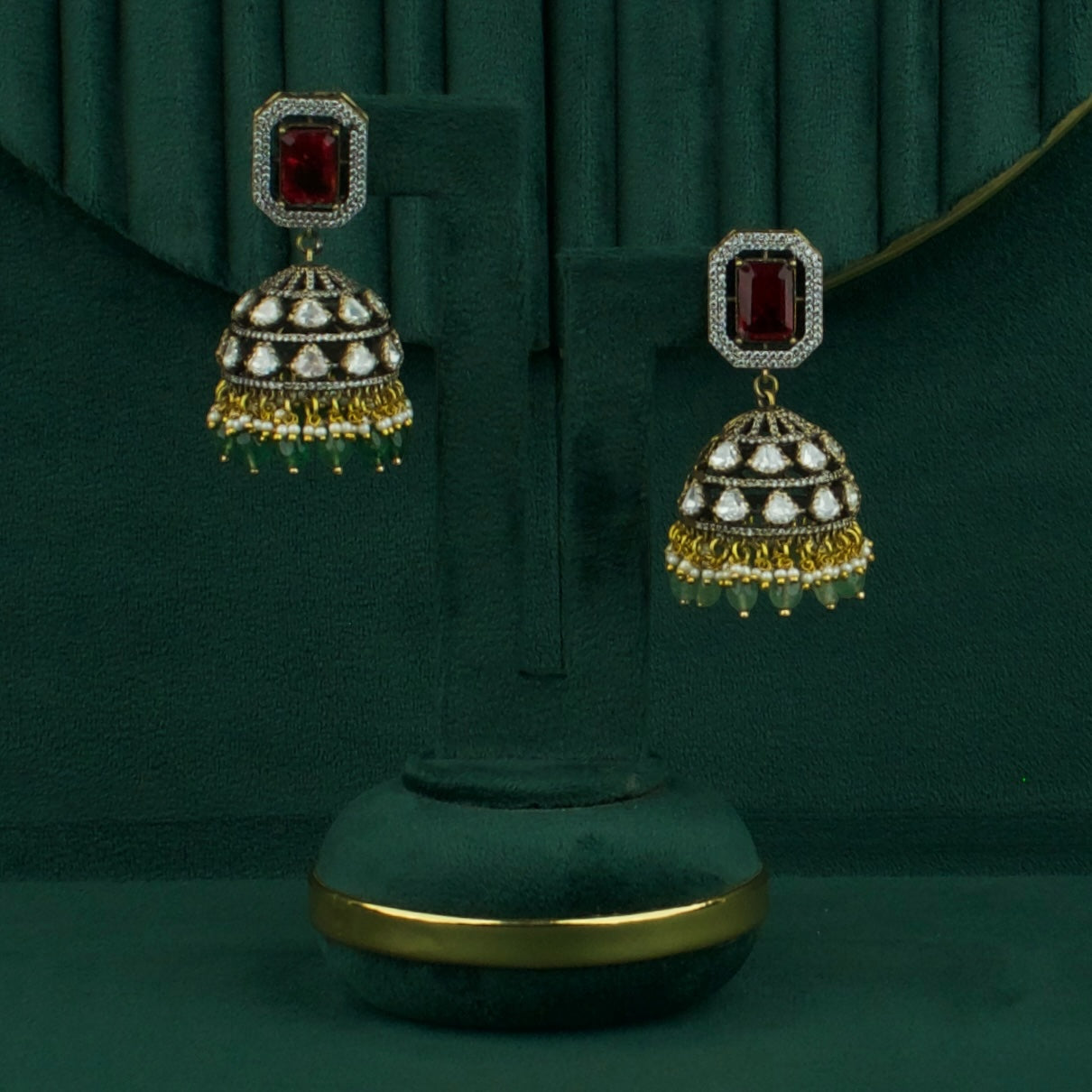 Grand Bridal Polki Necklace With Earrings
