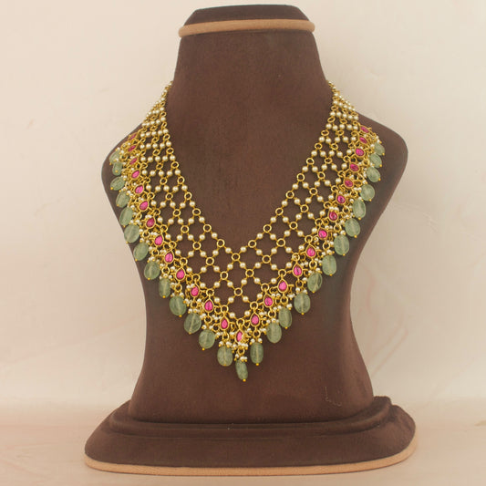 Refined Design Jadau Kundan Beads & Pearls Necklace