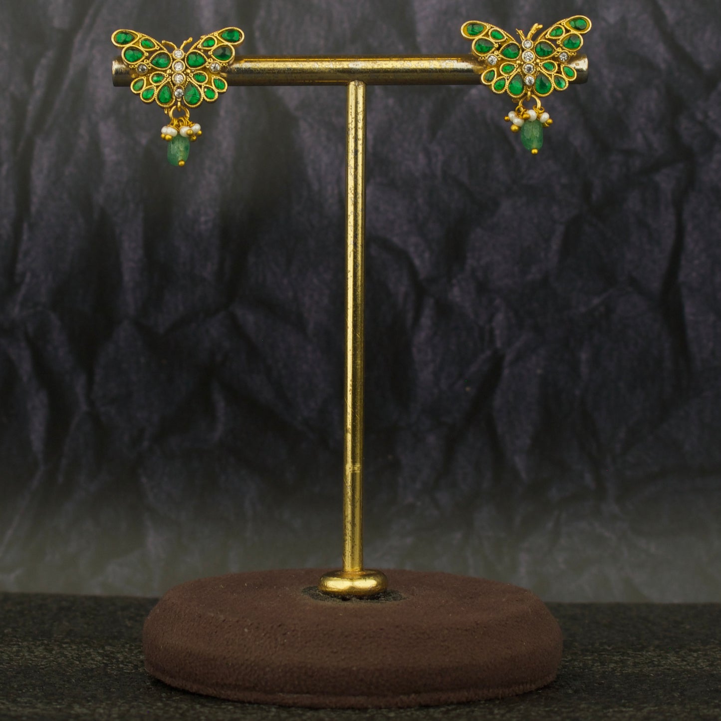 Designer Jadau Kundan Butterfly Design Studs