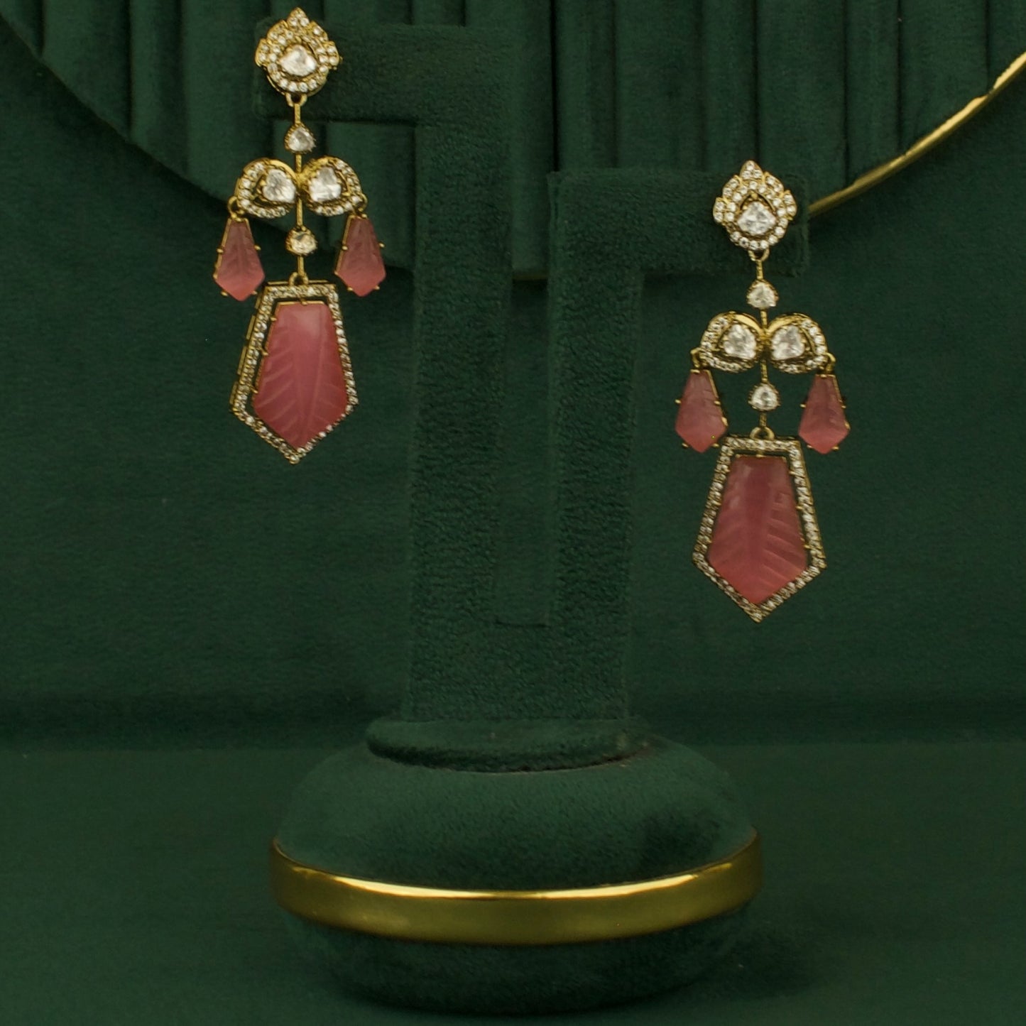Impressive Fusion Kundan & Polki Victorian hanging Earrings