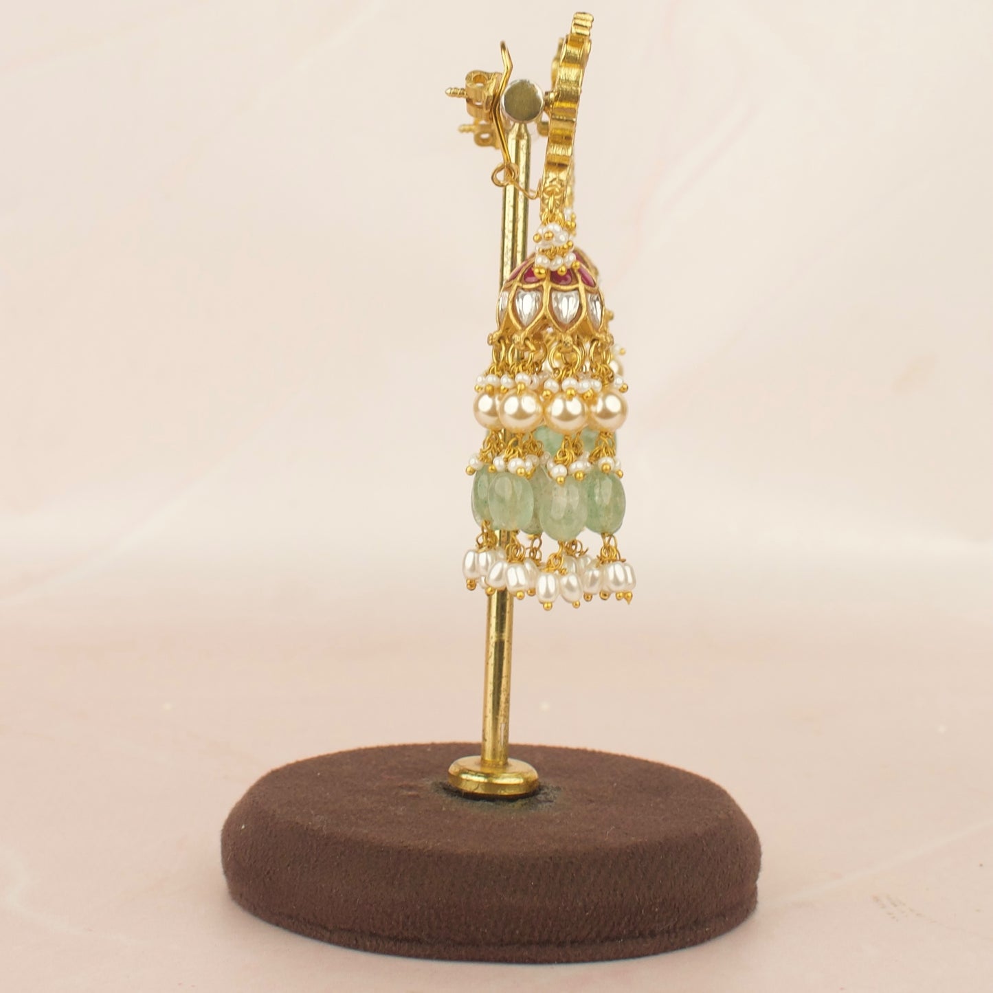 Exclusive Jadau Kundan Jhumka With Beautiful Pearl & Bead Hangings