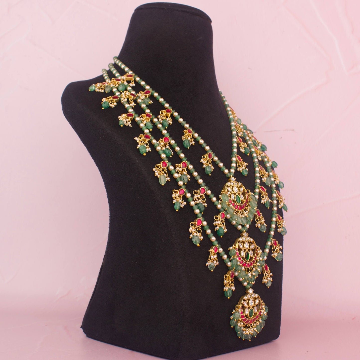 Jadau Kundan Grand Layer By Layer / 3 Lada Haram
