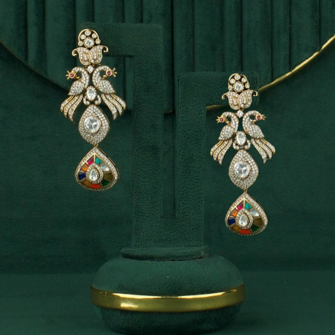 Victorian Fusion Kundan & Polki Earrings