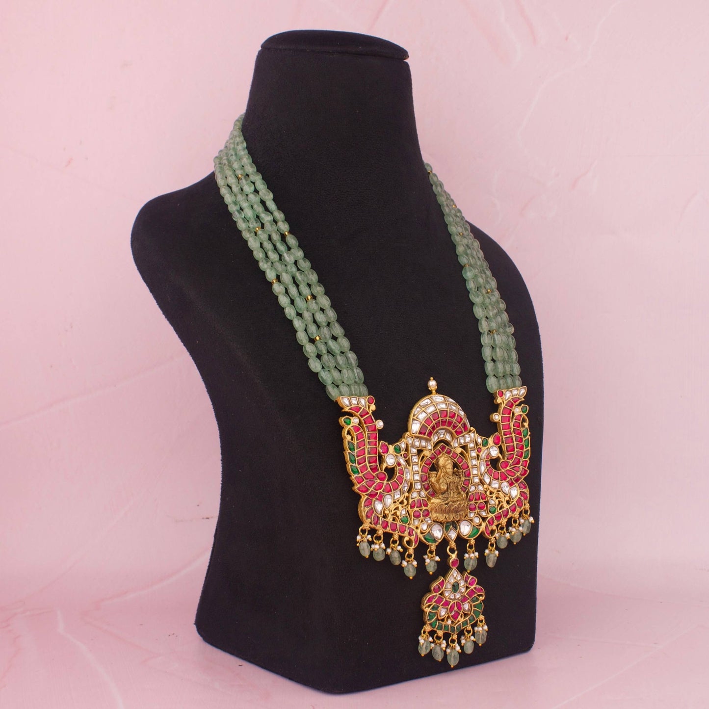 Divine Lakshmi Devi Jadau Kundan Bridal Beads Haram