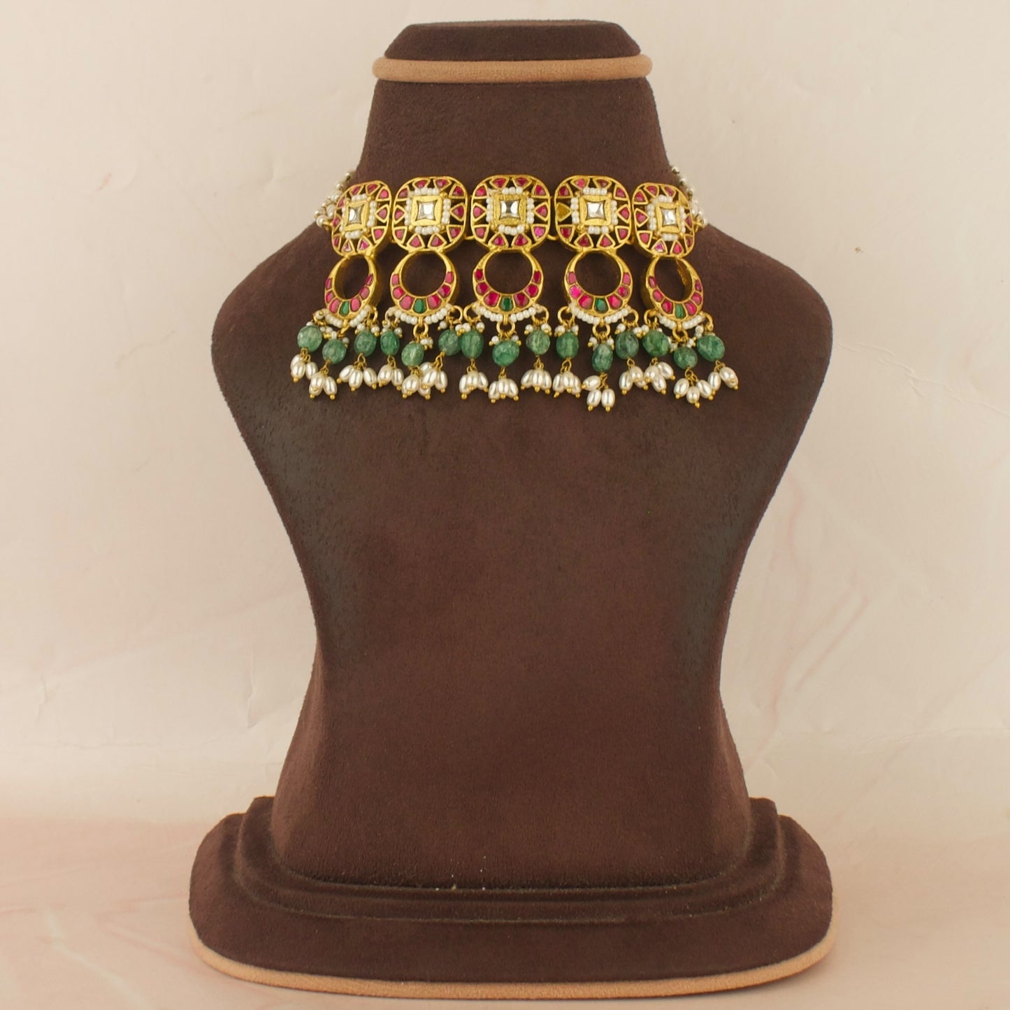 Chandbali Design Jadau Kundan Beads Choker