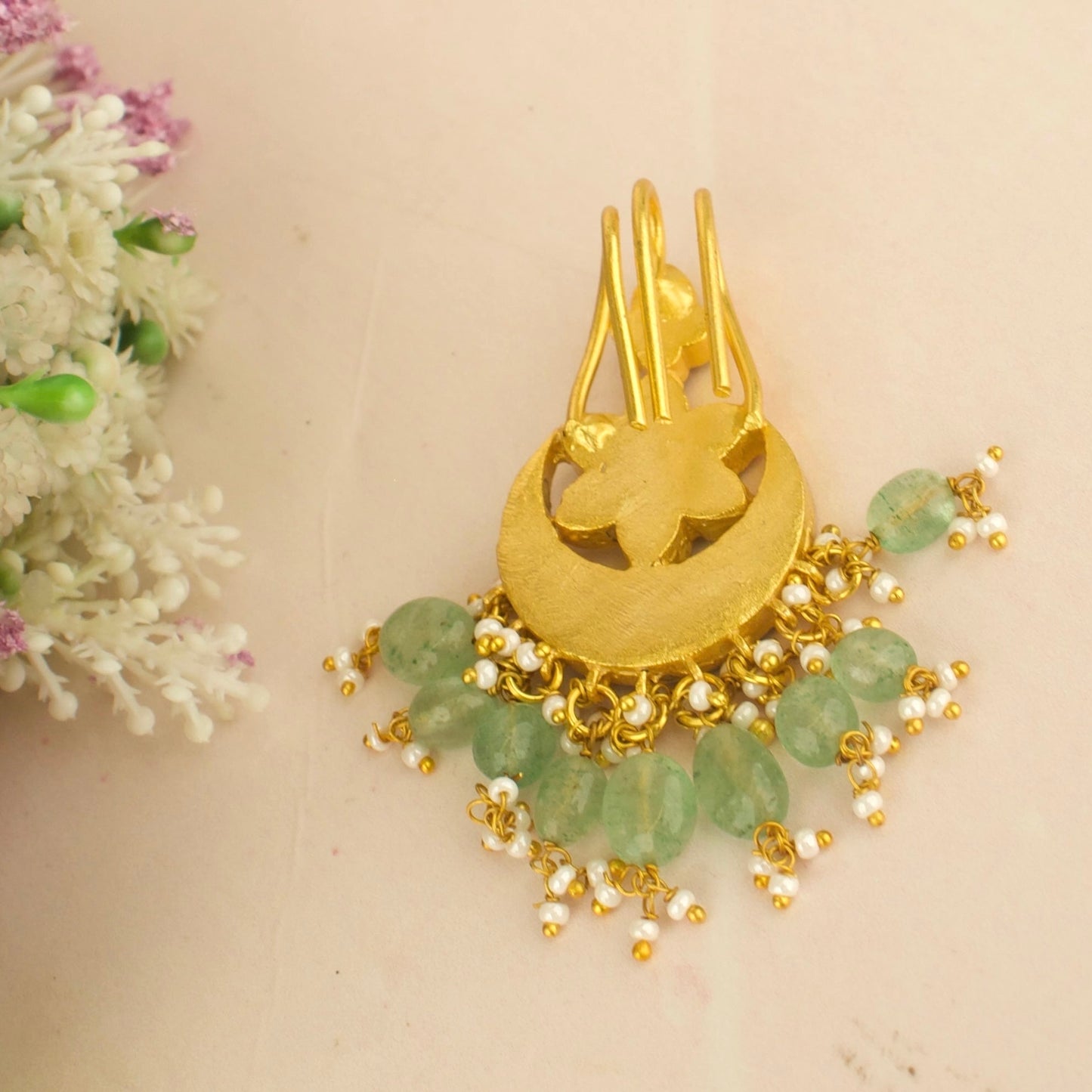 Floral Chandbali Design Jadau Kundan Locket