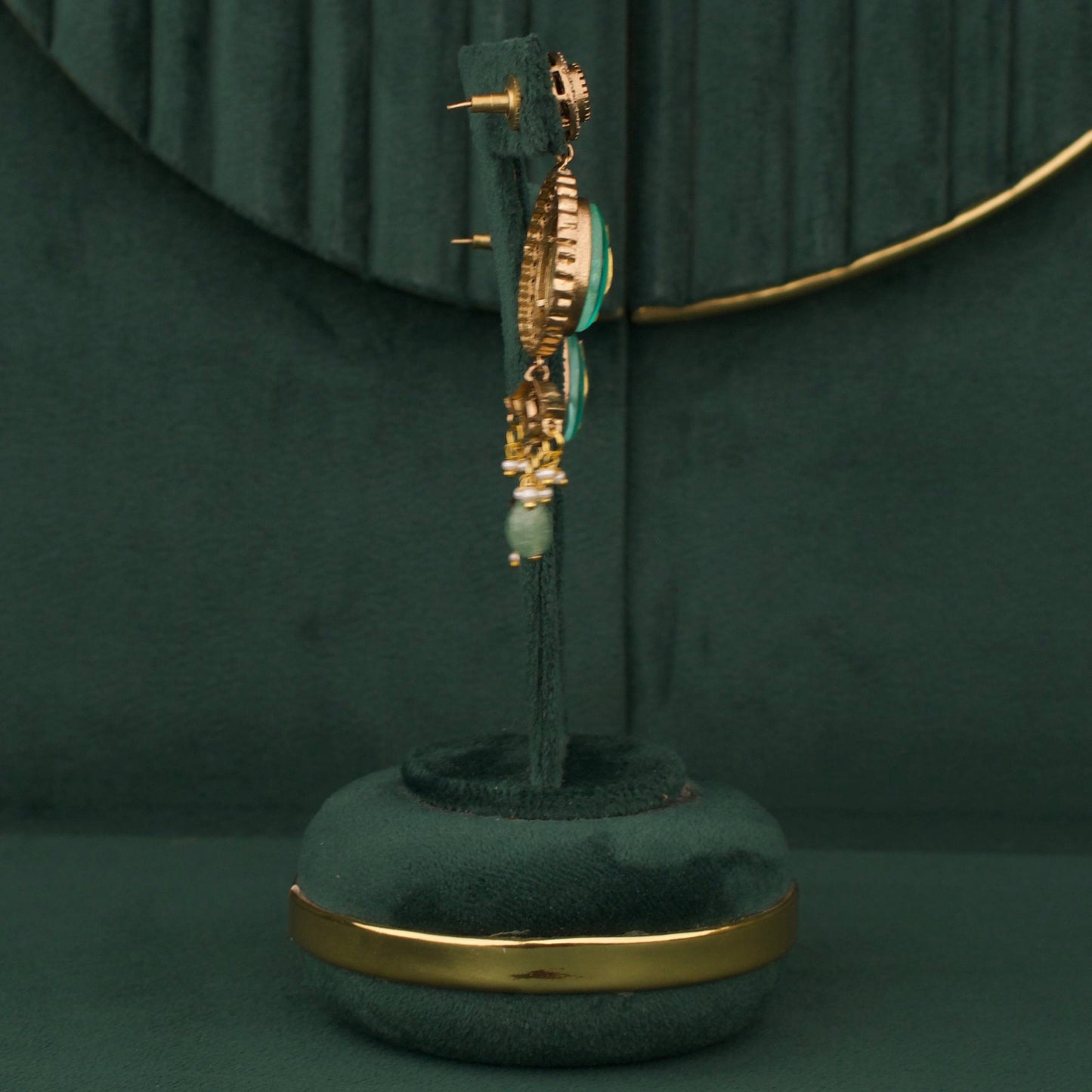 Grand Fusion Kundan & Polki Victorian Necklace with Matching Earrings
