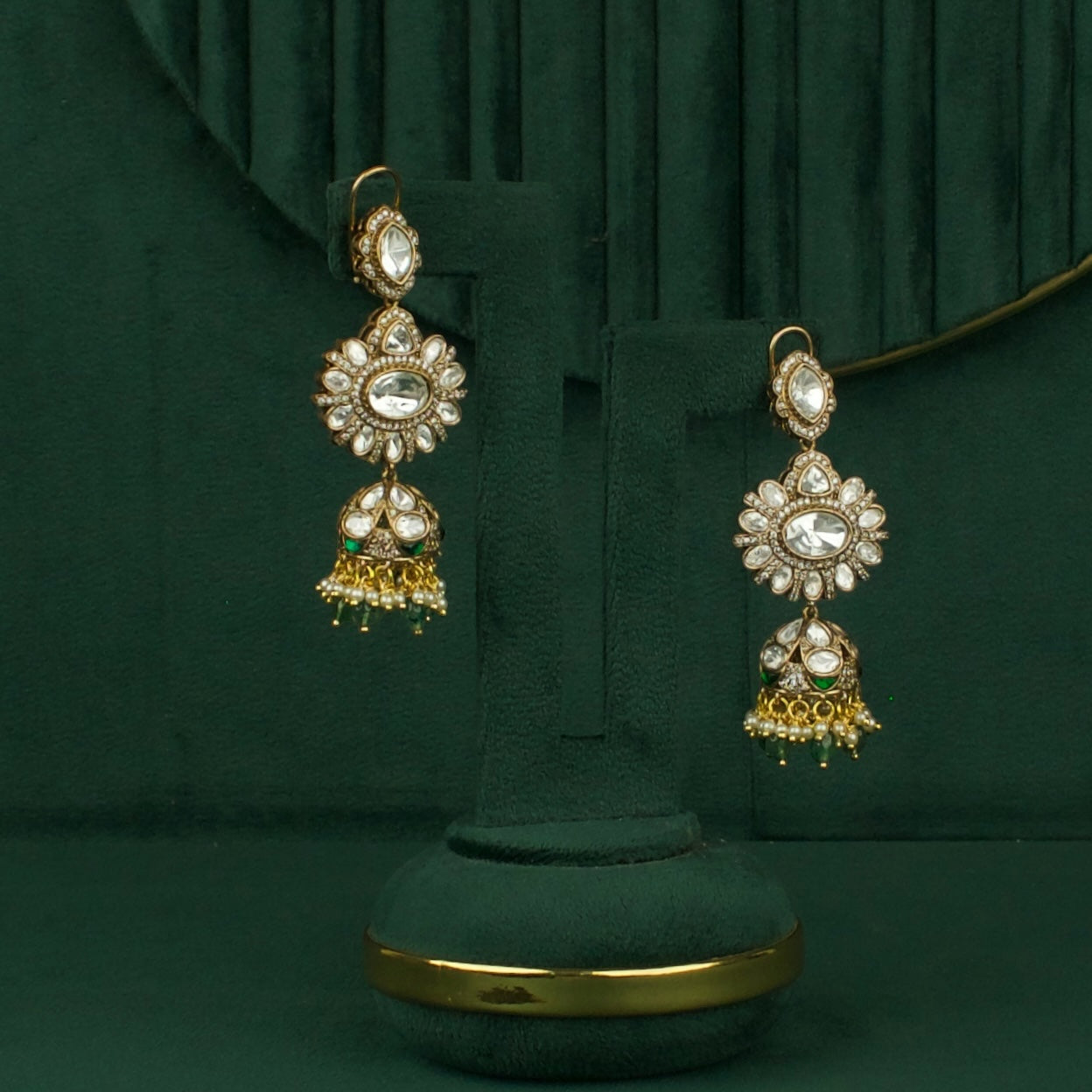 Opulent Polki Kundan Hanging Earrings